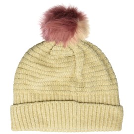 Gymboree Gorro Grande de Moda para niña, Pompón de Pelo de Chenilla Rosa, Medium-Large