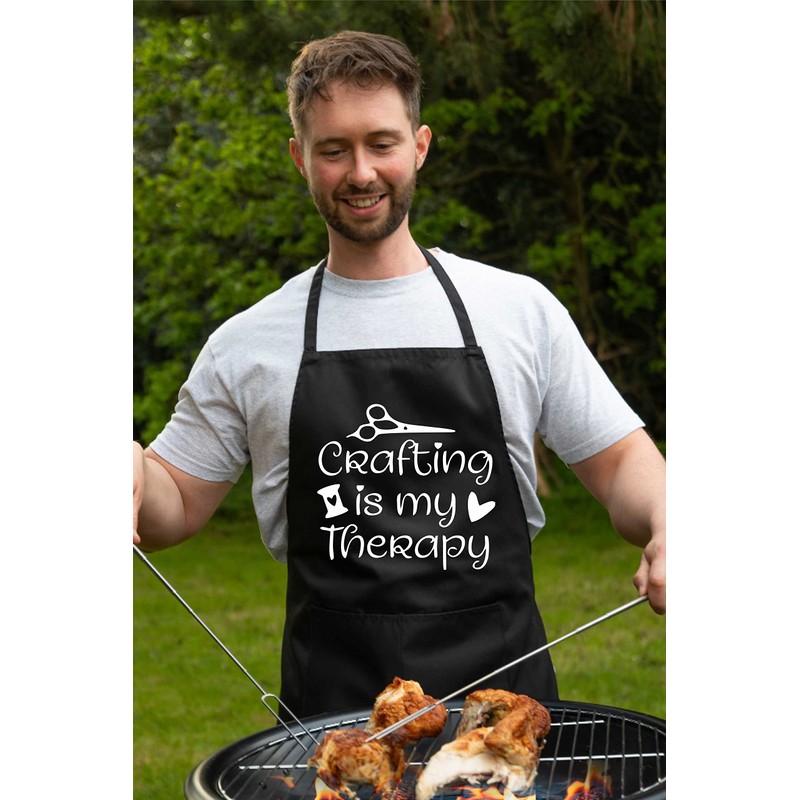 Print4U Crafting Is My Therapy Funny Crafting Knitting Apron Novelty