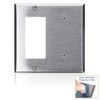 Leviton 2-Gang 1-Blank 1-DECORA (R) Brand (R)/GFCI Device Combination Wallplate,