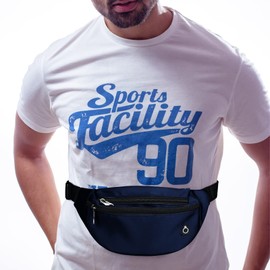 ZOORON 2 Packs Fanny Packs for Men and Women, Waterproof Sports Waist Pack Bag for Travel Hiking Running Hands-free(Black&Blue)