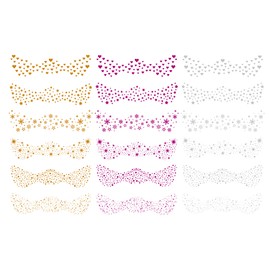 18-Sheet Freckle Face Tattoos - Glitter Temporary Tattoos - Heart, Star & Snowflake Designs in Gold/Silver/Rose - Festival Face Stickers for Women & Girls