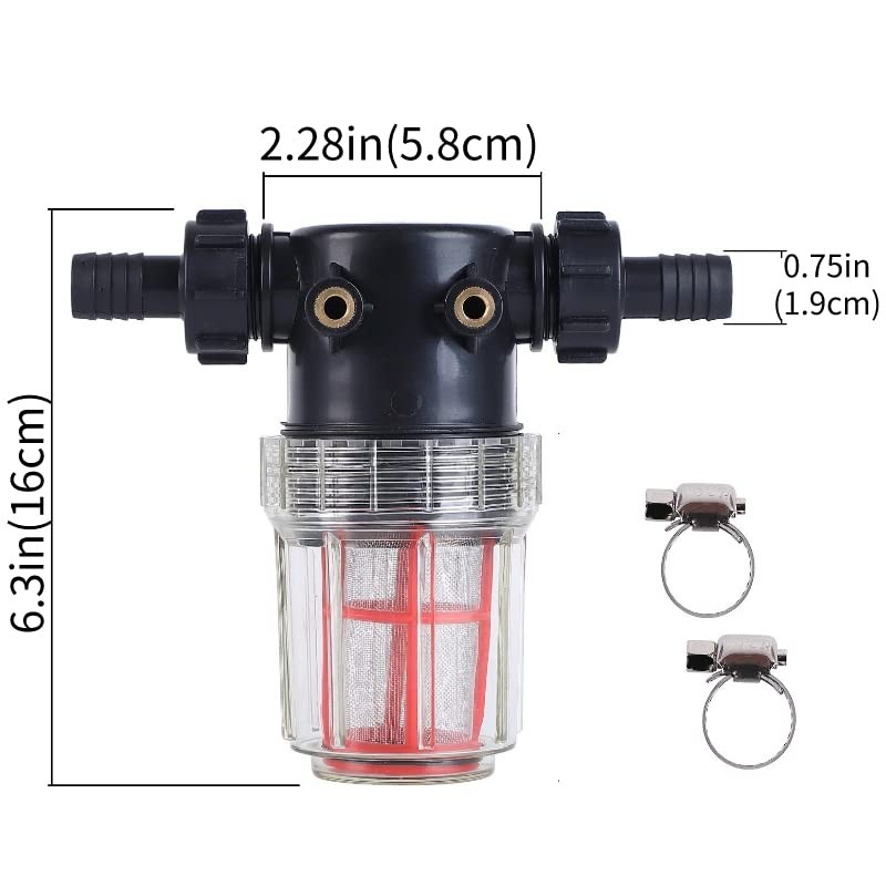 Aimela 3/4''1/2''hose barb filter, sedimentation filter accessories for inlet water