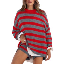 XIEERDUO Winter Sets for Women Clothing Two Piece 2 Piece Lounge Set Women Grey Red Stripe S