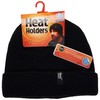 Heat Holders Men's Roll Up Toque, Black