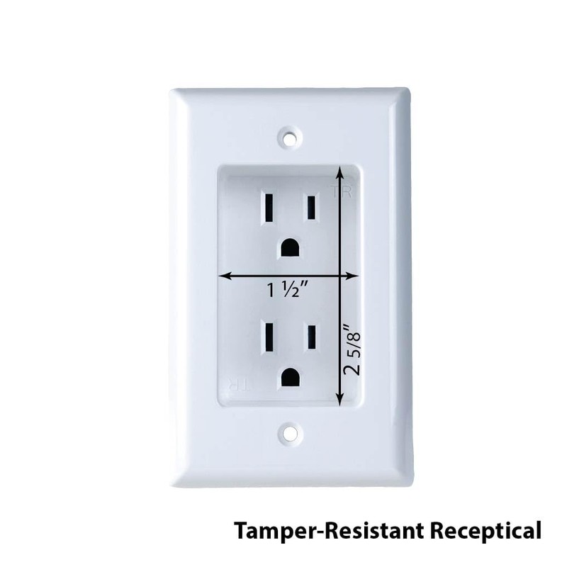 Construct Pro Single Gang Recessed Dual Power Tamper-Resistant Outlet (White)