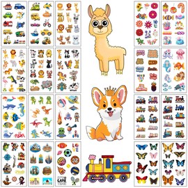 20 Sheets Temporary Tattoo fake tattoos Cute pattern stickers markers for Children Kids Toddlers Boys Girls