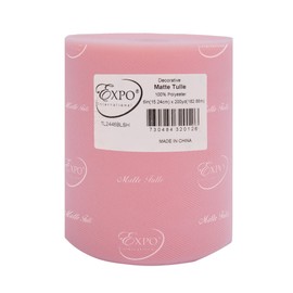 Expo International Decorative Matte Spool of 6 inch X 200 Yards Tulle, Blush Pink
