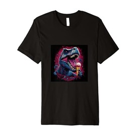 T-Rex Eating Ice Cream Tyrannosaurus Rex Premium T-Shirt