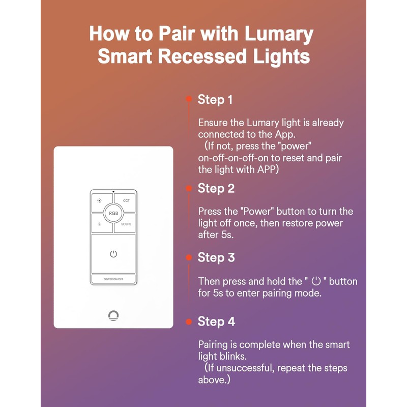 Lumary 3 Way/Single Pole Dimmer Light Switch (Only Support Lumary