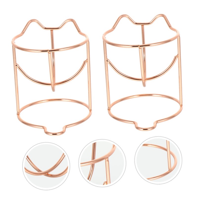 Beavorty 9pcs Cat Ear Makeup Sponge Holders Elegant Hollow Design