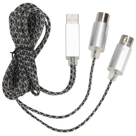 70.9in MIDI Cable to USB IN-OUT Converter Cable with Indicator Light FTP Processing Chip Metal Shell