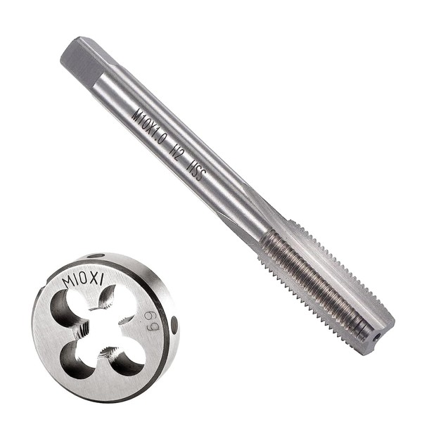 Gfamous 2 pieces M10 x 1 mm HSS tap die,