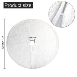HOWAF Luxury Christmas Tree Blanket White Thick Plush Christmas Tree Skirt 120 cm Christmas Tree Rug Round Underlay Blanket for Christmas Tree Blanket White for Christmas Tree Decoration
