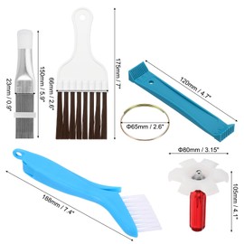 PATIKIL Air Conditioner Fin Comb, 5Pcs Stainless Steel Condenser Fin Straightener, FCR6 Fin Comb, Brown Foldable Brush AC Coil Tool for AC Unit Radiator