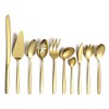 Berglander Gold Serving Utensils 10 Pieces, Titanium Golden Plating Serving