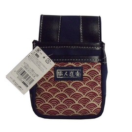 Shoshin-Doraku Bean Temporary Frame Bag, Blue Sea Wave Pattern, Mini Size, Tool Bag