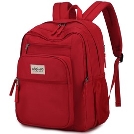 abshoo 32L Big Student Laptop Backpack For College Men Women Middle High School Teen Bookbag Travel Backpack Daypack (Red)