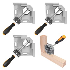 GENHAKON 4 PCS Corner Clamps for Woodworking, Premium 90 Degree Right Angle Clamps, Adjustable Swing Jaw Aluminum Frame Clamps for Precise and Easy Fixing