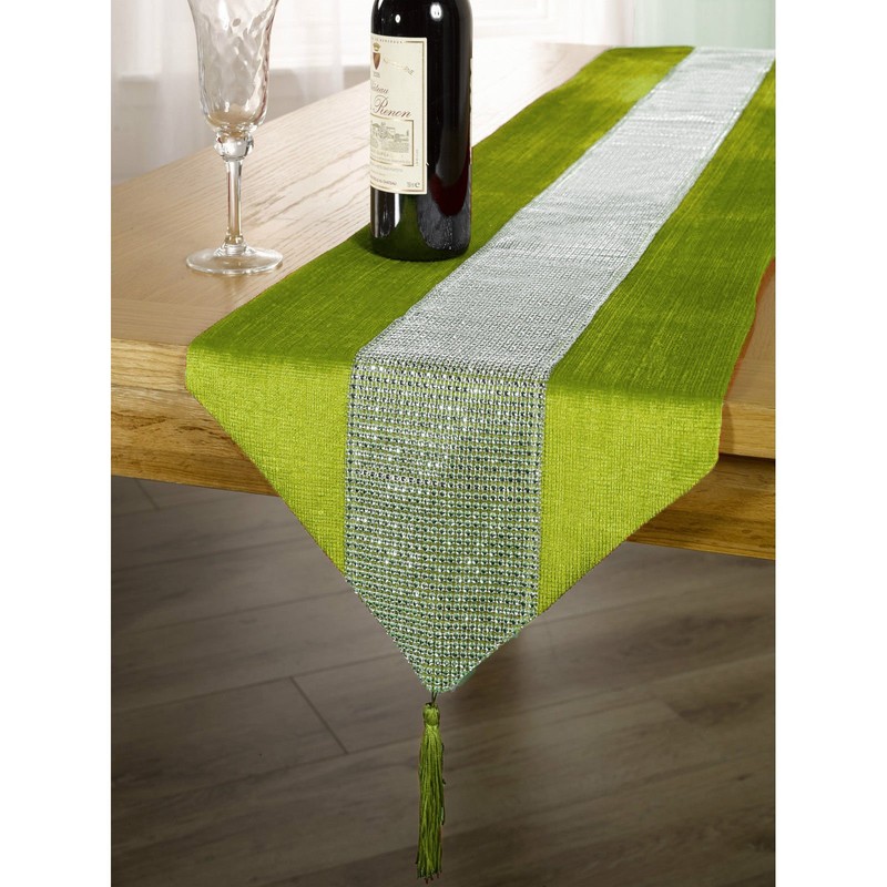 Emma Barclay Eclat - Diamante Table Runner in Silver -
