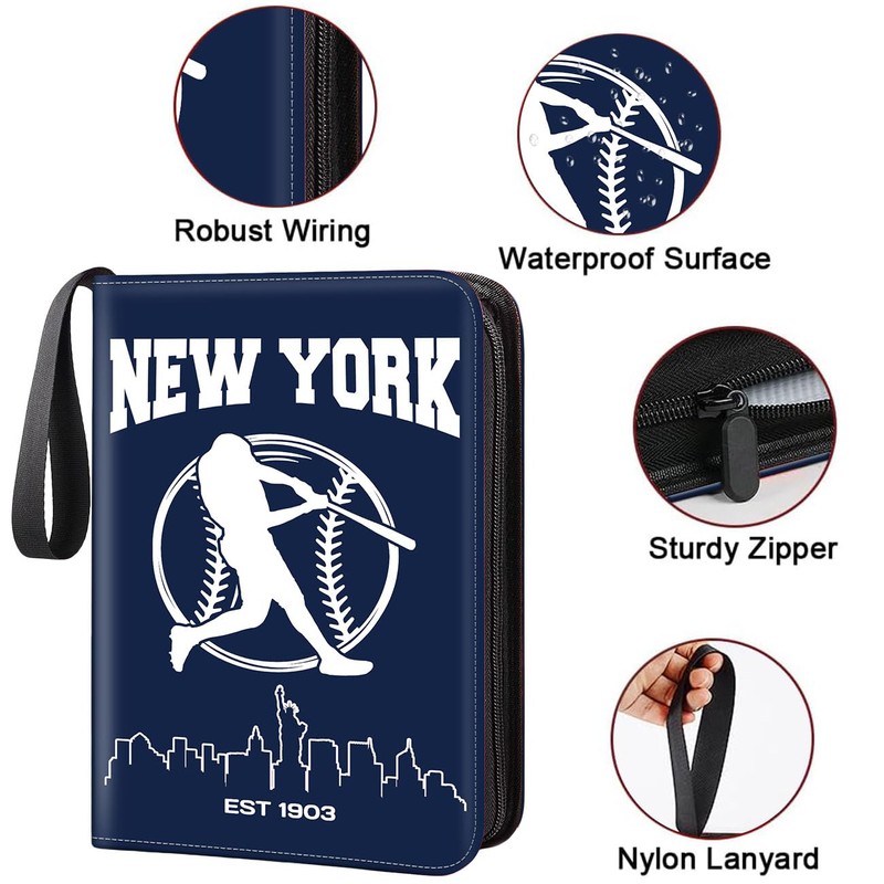 Baseball Card Binder, New York Trading Card Holder Protectors, 4