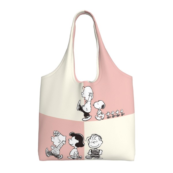 ILIUEND Snoopy Eco Bag, Shopping Bag, Large Capacity, Foldable, Compact,