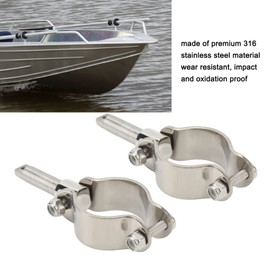 1 Pair Clamp On Oar Locks,Stainless Steel Clamp on Oarlock,Oar Lock Socket Side Mount Oar Locks for Row Boat,1 3/8in to 1 3/4in Inner Diameter Clamp on Row Lock Brackets,Boat Accessory