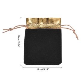 PATIKIL Pack of 10 Velvet Drawstring Bags 3.15 Inches x 3.94 Inches Gift Bags Jewellery Bag Black for Christmas Birthday Party Wedding Candy Headphones