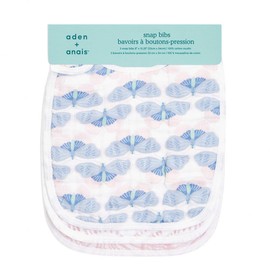 aden + anais Snap Baby Bib, 100% Cotton Muslin, 3 Layer Burp Cloth, Super Soft & Absorbent for Infants, Newborns and Toddlers, Adjustable with Snaps, 3 Pack, jungle jam