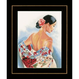 Lanarte Counted Cross Stitch KIT Flower Scarf (AIDA)
