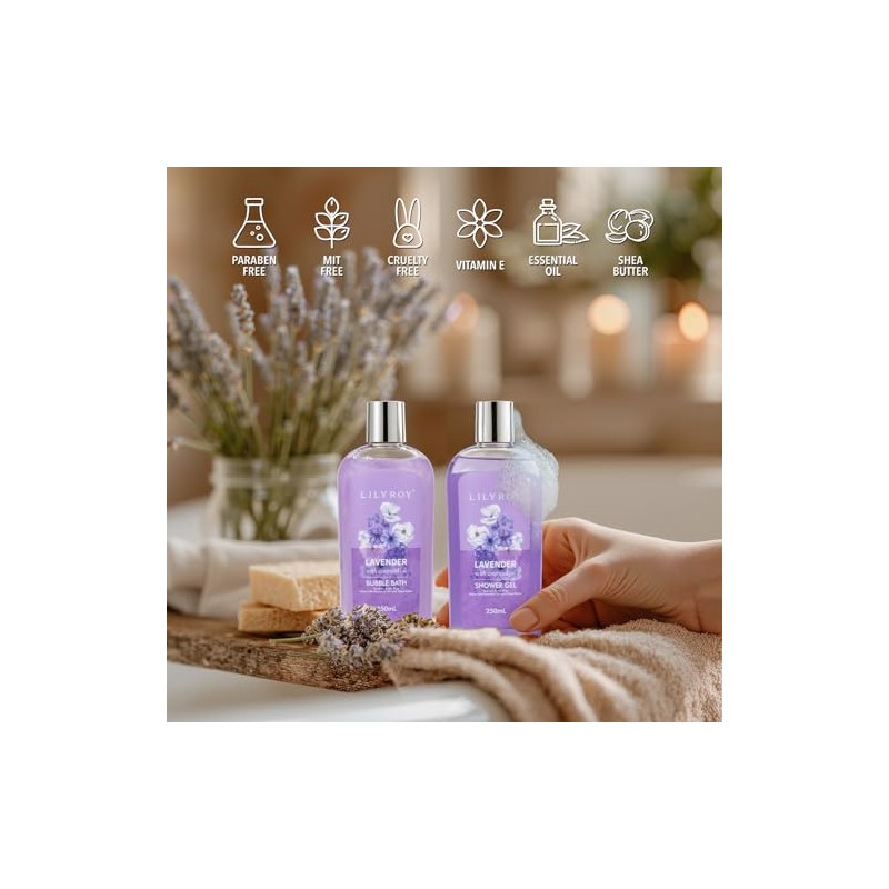 LILY ROY- Juego de cesta de regalo para baño y