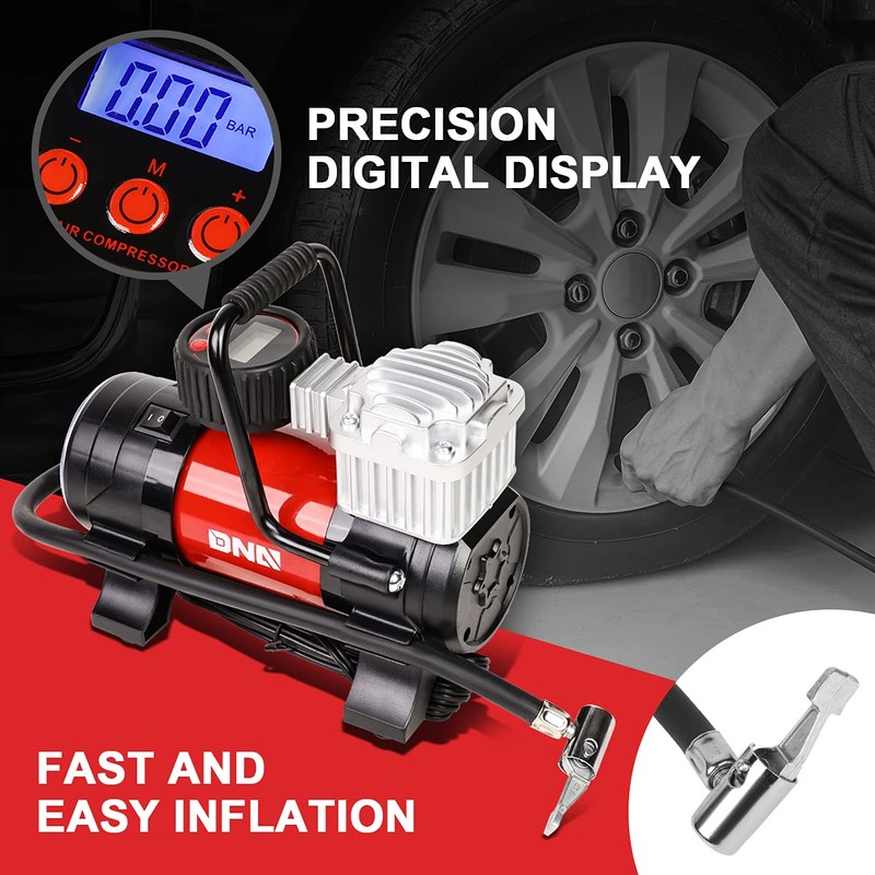 DNA Motoring 12 V 125 PSI LED Flash Light Air