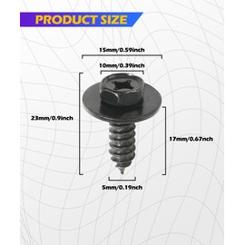 SCUARI 10PCS Fender Screws,Car Accessories Bumper Screws,Splash Shield Screw,Bumper Cover Under Cover Grill Tapping Screw Fastener,Suitable for RAV4,ES,GS,LS,RX,Replacement #90159-60498