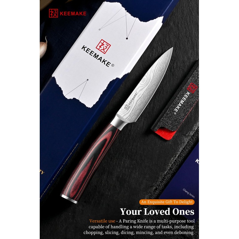 KEEMAKE Professional Paring Knife – Razor-Sharp 3.5" Fruit Knife High