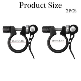 ZenithQuest 2 Pcs Bicycle Seatpost Clamps, Aluminum Alloy Quick Release Saddle Clip, 28.6mm & 31.8mm Seat Tube Collars, for 25.4/27.2/28.6mm Seatposts Bike Cycling Parts