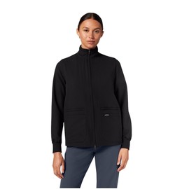 Jaanuu Ceri Women's 6-Pocket Classic Scrub Jacket - Black XS