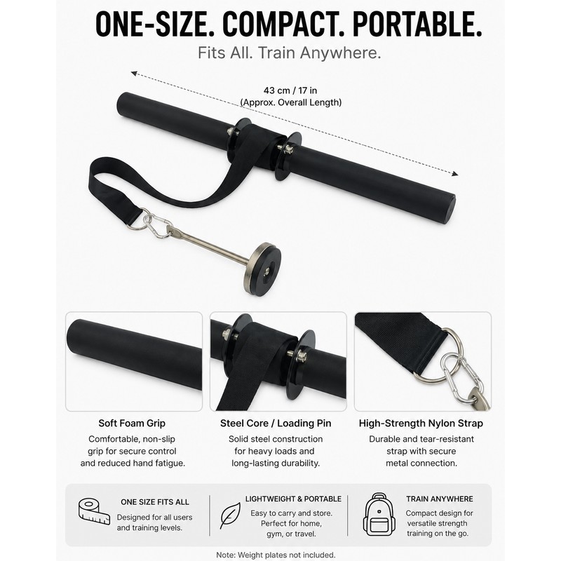 Wrist Roller Forearm Trainer for Strength Workouts – Steel Exercise