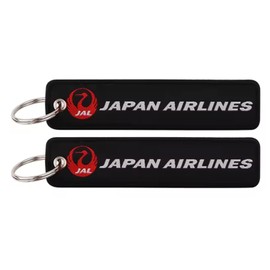 JAL Japan Airlines Asia Asian Japanese Tokyo Airline Flag Carrier Aircraft Air Airplane Flight Keychain Key Tag Chain Fob Ring