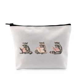 PYOUL süße Waschbär-Liebhaber Geschenk Waschbär Buchtasche Make-up Tasche Buchliebhaber Kosmetiktasche Buchmaske Geschenk, Waschbär Buchtasche, Waschbär-Buchbeutel