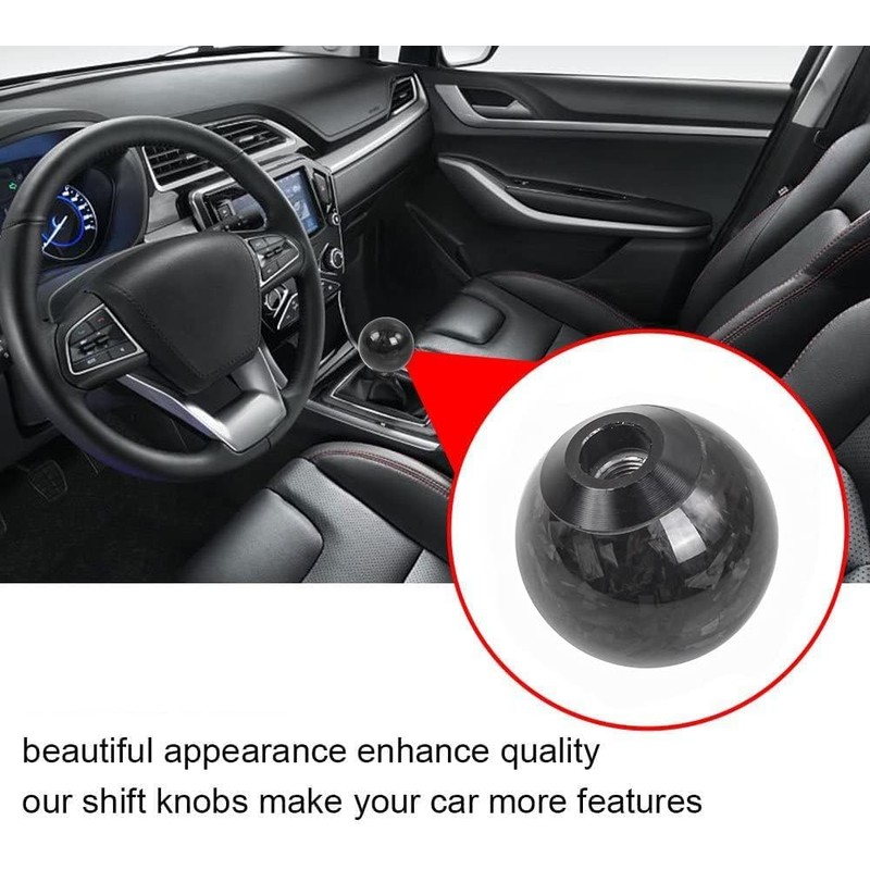 muge racing Forged Carbon Fiber Shift Knob Gear Shifter Spherical
