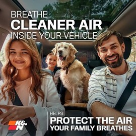 K&N Filtro de aire de cabina premium: alto rendimiento, lavable, flujo de aire limpio a tu cabina: diseñado para Jeep Wrangler JL 2018-2019 y Jeep Gla