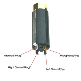 CESS 3.5mm TRRS Female Jack Socket, 3.5mm Stereo 4-Pole (4 Pin) Audio Connectors, Repair Headphone Earphone Jack, 4 Pack
