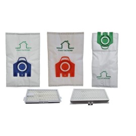 Casa Vacuums Replacement for MIELE VACUUM CLEANER FJM, GN, U, HA30, HA50 HEPA BAGS + Filters - 10 U Bags + 4 Filters