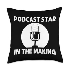Cool Podcast For Men Women Podcaster Microphone Station Throw Pillow