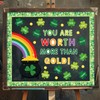 FYSUIMU St. Patrick's Day Bulletin Board Decor Shamrock Rainbow Gold