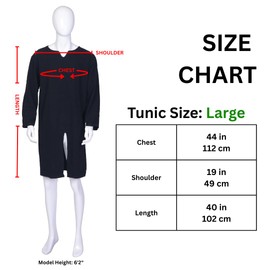 KAVIKO Medieval Tunic for Men - Linen-Cotton Blend (Breathable (Cool), Lightweight) Renaissance Shirt - LARP Ren Faire Garb, Black, Large