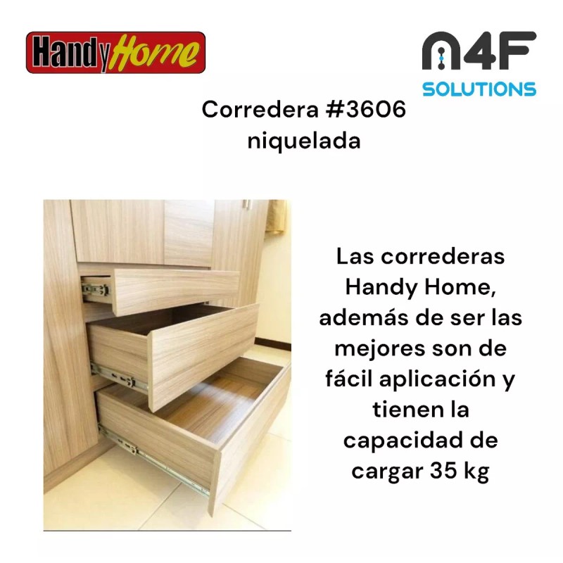 Handyhome Corredera Cajón Handy Home 50cm X 4.5cm 2paquetes 4pz