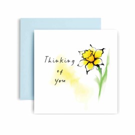 Huxters Sympathy Card Thinking of You - Sorry for your Loss of your Mum Dad Nana grandad Brother - Beautiful Watercolour - 14.8cm (Daffodil)