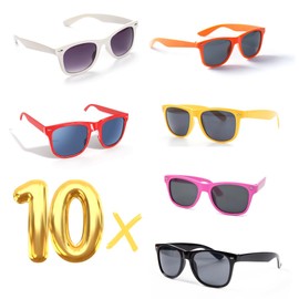 NICO Europe 10 x Sunglasses for Men & Women, 100% UVA and UVB Protection, multicoloured