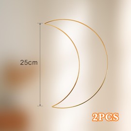 2PCS Gold Moon DIY Dream Catcher Kit,Wreath Making Supplies,Metal Ring for Crafts,Macrame Hoop,Macrame Supplies,Metal Hoops for Crafts,Craft Rings,Dream Catcher Supplies,Home Wall Hanging Wreath Decor
