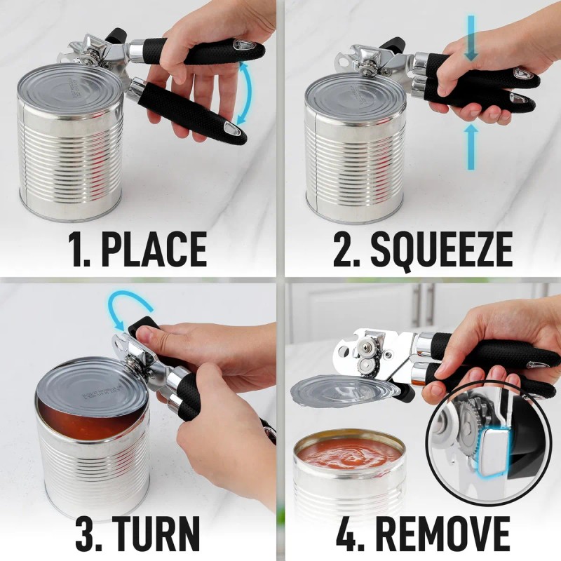 Abrelatas Destapador Universal De Acero Inoxidable Manual